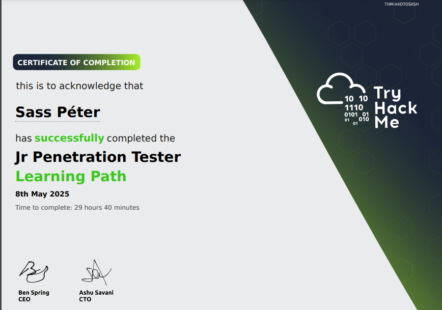 Junior Pentester Certificate