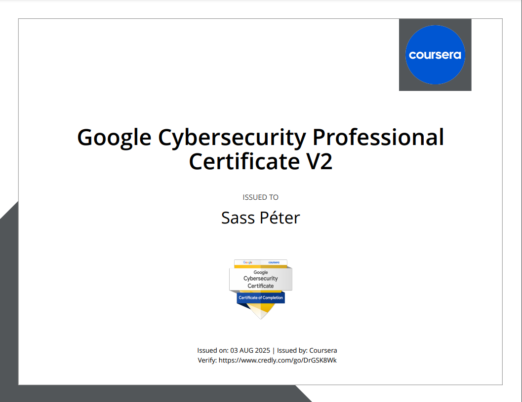 Google Cybersecurity Certificate